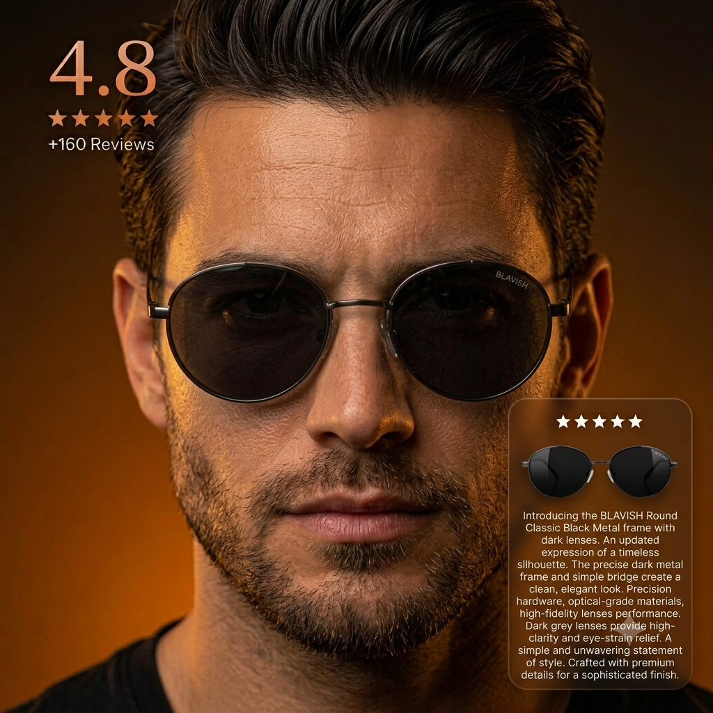Blavish drip metal round sunglasses for men
