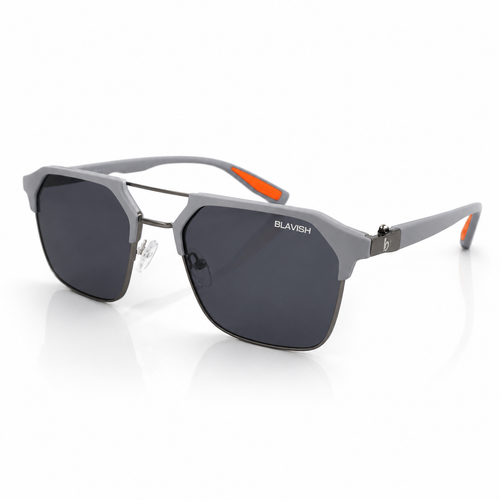 Blavish square metal grey sunglasses for men